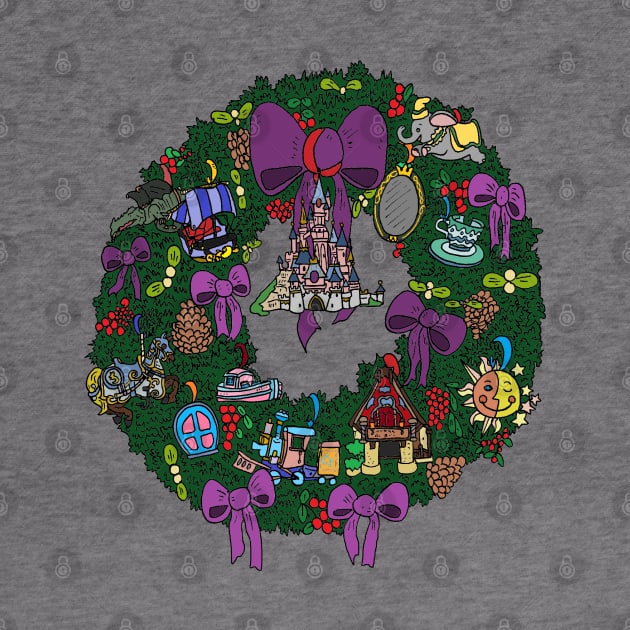 Disneyland Paris - Fantasyland Wreath by JennyGreneIllustration